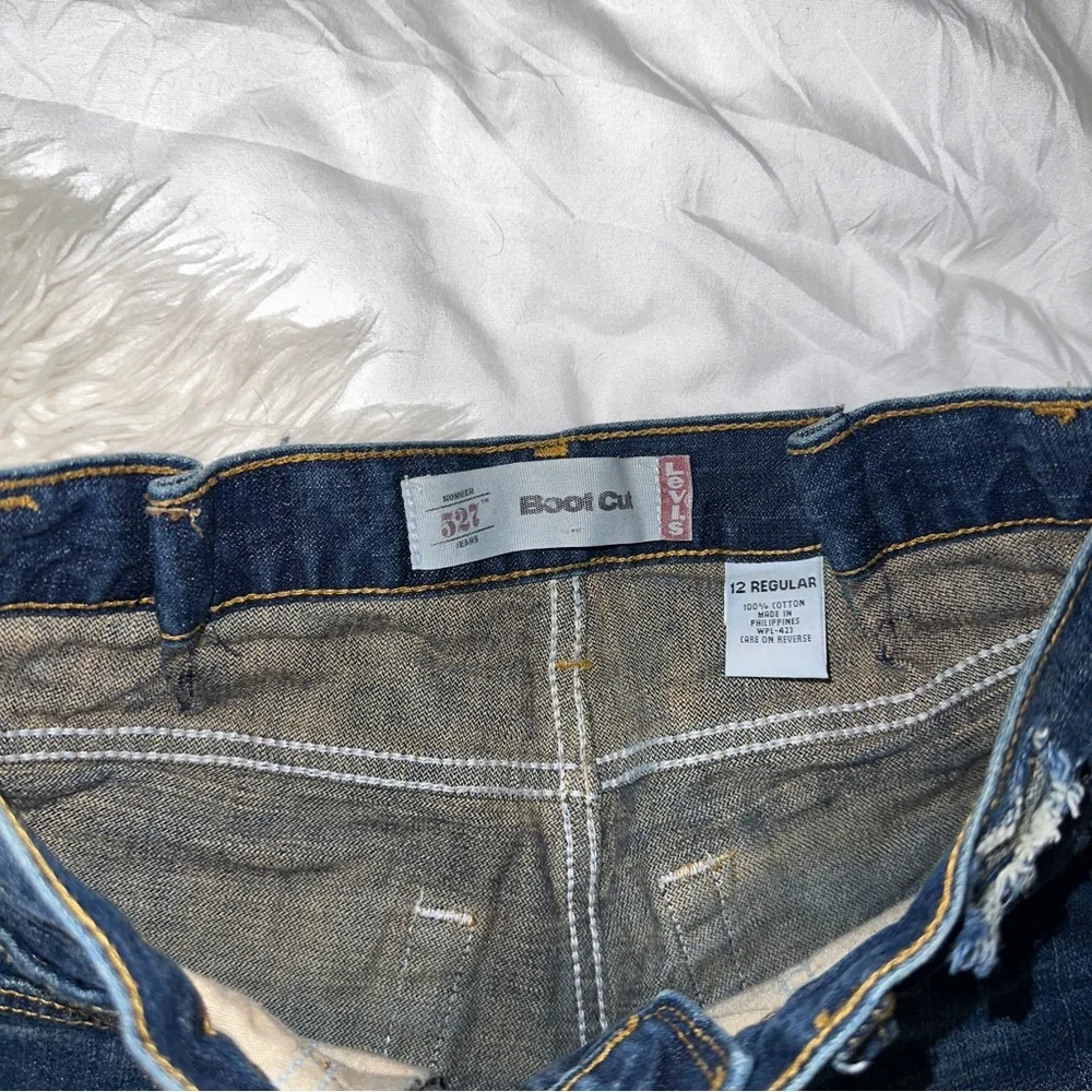 Levi’s | Distressed Ripped Denim Cutoff Shorts Dark Wash Cuffed Hem DIY Size 24